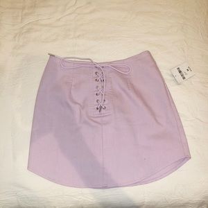 NWT Lilac Lace Up Skirt
